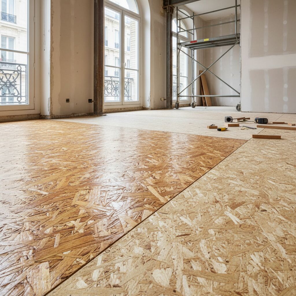 Découvrez les différences entre le plancher en aggloméré et en OSB pour choisir le matériau idéal adapté à vos besoins de construction et de rénovation.