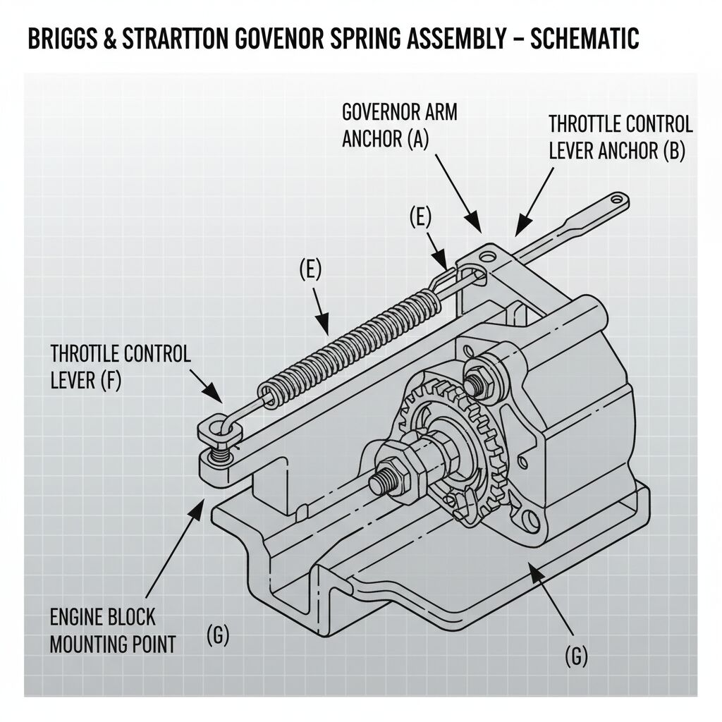 Découvrez comment monter facilement le ressort régulateur sur un moteur Briggs et Stratton grâce à notre schéma détaillé et nos instructions claires.